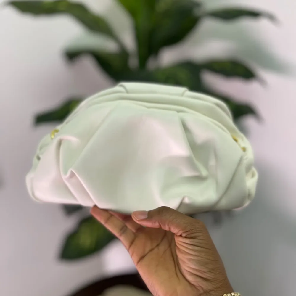 Ivory Cloud Pleated Clutch