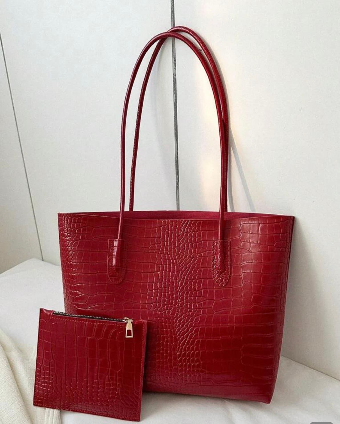 Lightweight Business Casual Crocodile Embossed Shoulder Handbag With Coin Purse